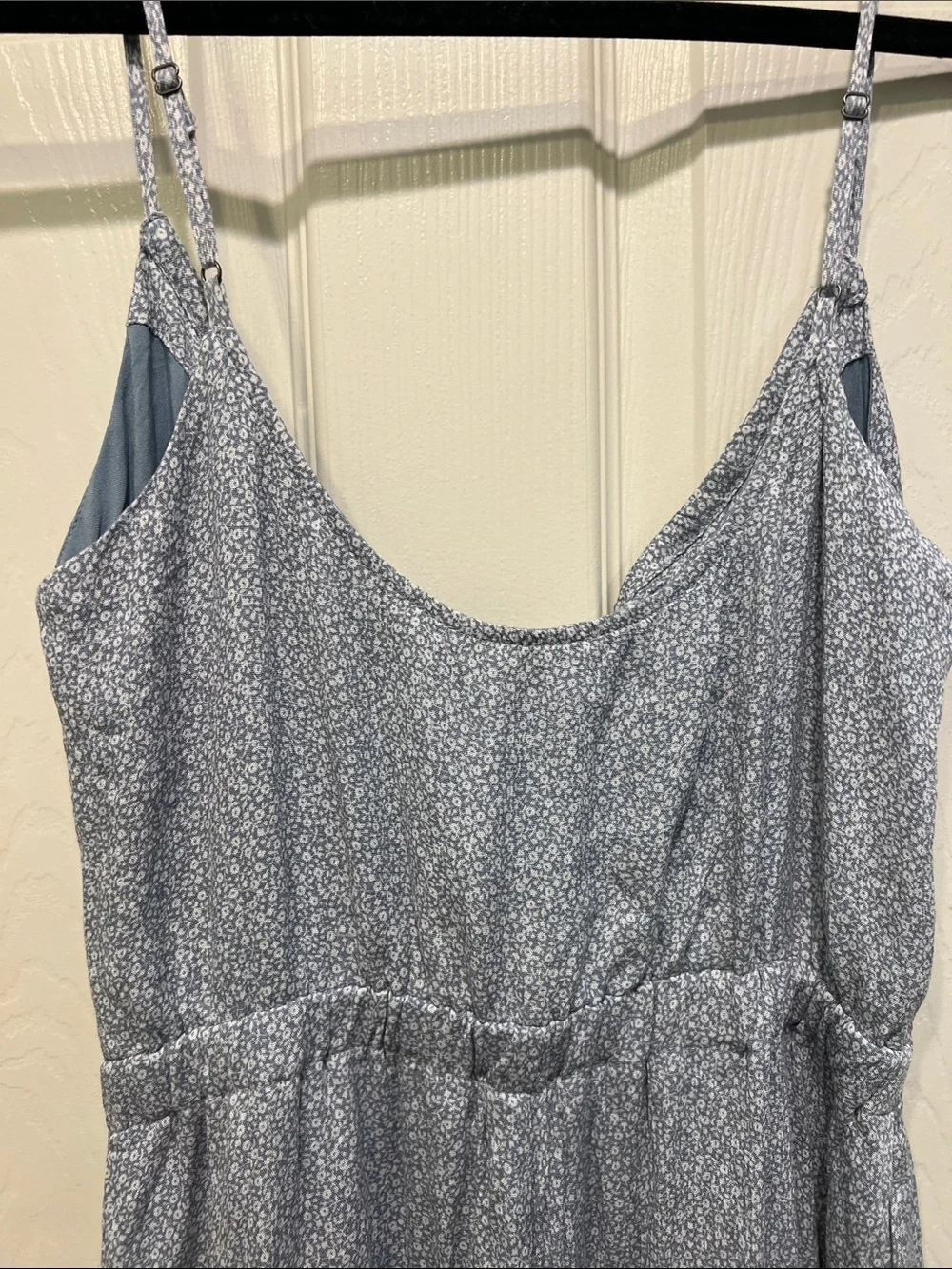 Abercrombie & Fitch Light Blue Floral Spaghetti-Strap Maxi Dress Medium Petite